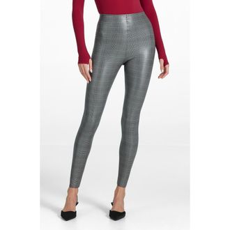 Commando Plaid Faux Leather Leggings in Glen Plaid at Nordstrom Rack, Size Medium