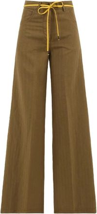 Aspesi Mod. 0156 Broek - Dames - Wijde Broeken - Bruin - S - Broeken