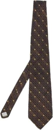Valentino Pre-owned Zijden Stropdas - Heren - Vintage Accessoires - Bruin - ONE Size - Vintage