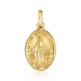 Ross-Simons Italian 18kt Yellow Gold Miraculous Medal Pendant
