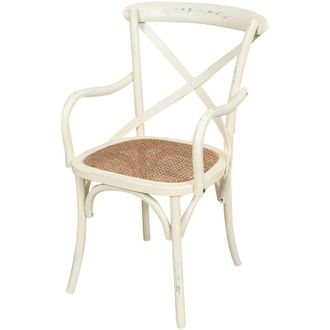 Biscottini International Biscottini - Sedia in legno e rattan Thonet vintage 89x50x43 cm Poltrona con braccioli rustiche Sedia da cucina sala da pranzo Sedia moderna