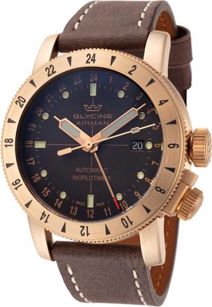 Glycine Airman Contemporary Bronze GMT Mens Watch