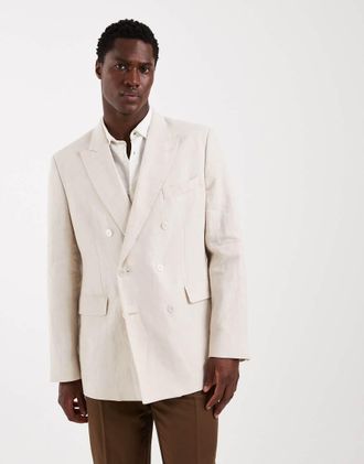 Mango Amalfic - Blazer da abito slim 100% lino &eacute;cru-Neutro