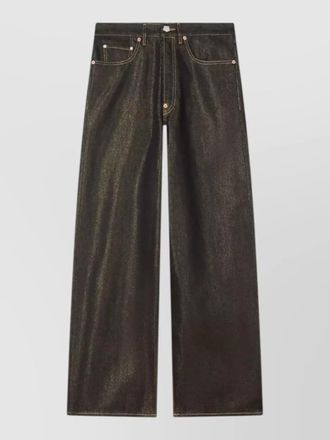 Kenzo wide leg cuffed jeans raw denim