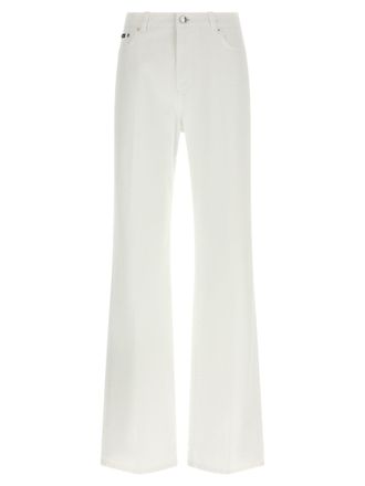 Dolce & Gabbana Flared Cotton Jeans - White