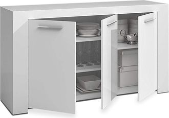 F.R.S. Frs - Aparador Buffet Nous En Acabado Blanco Artik 80 Cm(alto)144 Cm(ancho)42 Cm(largo)