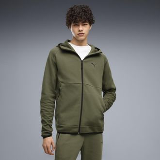 Puma Felpa con cappuccio e zip PUMATECH Elevated da uomo, Accessori, Verde, XXL