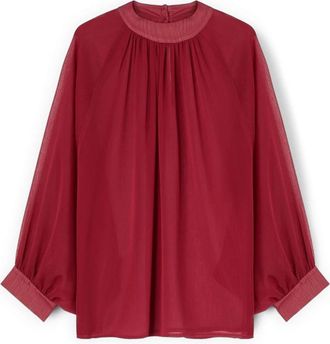 Motivi Georgette Blouse - Dames - Blouses - Rood - M - Polyester - Overhemden