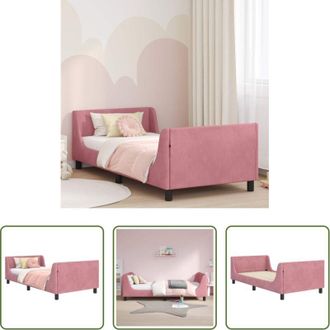 vidaXL Struttura letto rosa - Struttura letto bambini con testata Rosa 90 x 190 cm Velluto