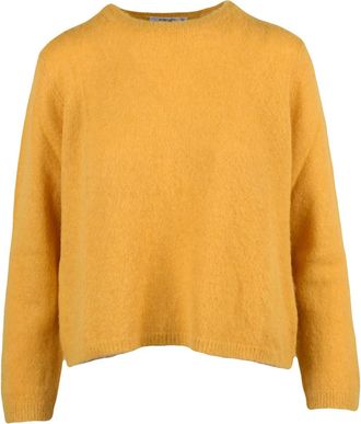 KANGRA Plush Yellow Crewneck Sweater With Cropped Fit