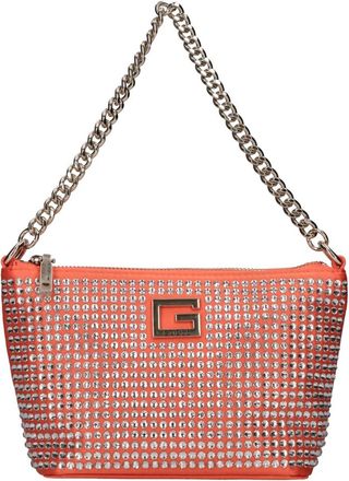 Guess Satijnen Tas met Strass - Dames - Schoudertassen - Oranje - ONE Size - Satijn - Tassen