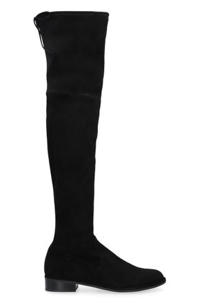 Stuart Weitzman Black Solid Almond Toe Boots