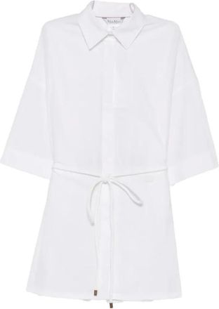 Max Mara Overhemd met strikceintuur aan de voorzijde - Dames - Blouses & Shirts - Wit - Maat: 2XS Zijde