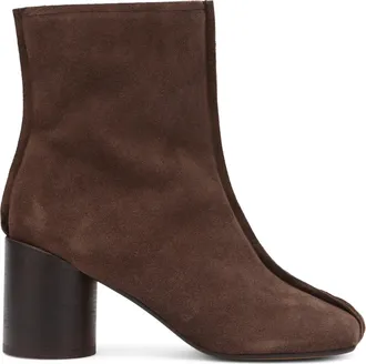 Maison Margiela Womens Ankle Boots Suede Dark Brown Calfskin