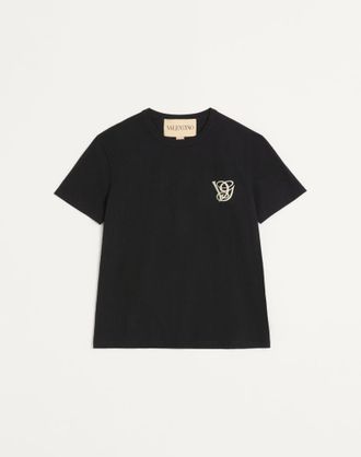 Valentino Cotton T-Shirt With Vg Patch
