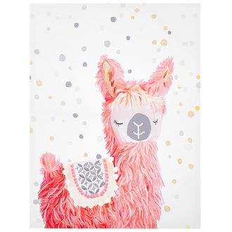 Beliani Beliani - Cuadro En Lienzo De Poli&eacute;ster Rosa 60 X 80 Cm Sin Marco Habitaci&oacute;n Infantil Moderno Afassa