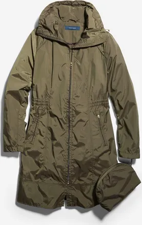 Cole Haan Womens Packable Travel Rain Jacket - Green Size Medium