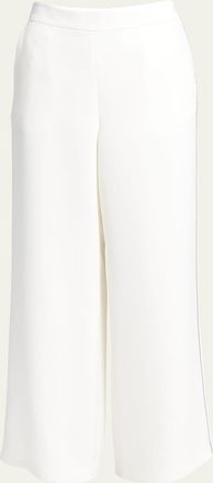 Giorgio Armani Side Piping Wide-Leg Silk Trousers