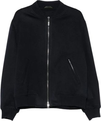 Brioni Wool Cashmere Bomber Jacket - Heren - Bomber jackets - Blauw - M - Wol - Jassen