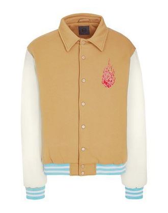 8 by YOOX ORGANIC COTTON PADDED BOMBER JACKET WITH PATCH