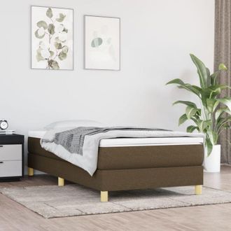 vidaXL Giroletto senza Materasso Marrone Scuro 100x200 cm Tessuto - Vidaxl