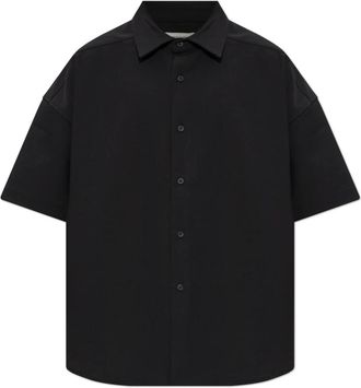 Entire studios Short Sleeve Shirt - Heren - Korte mouwen Overhemden - Zwart - M - Wol - Overhemden