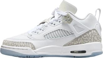 Nike Jordan Schoenen, unisex, Wit, 38 1/2 EU, Leer, Lage Top Zilver Blauwe Sneakers