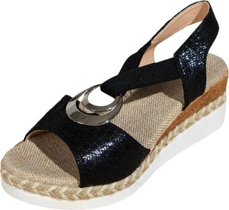 Generic Sandals for Women Summer Espadrilles Platform Wedge Sandal with Arch Support Casual Open Toe Ankle Strap Platform Sandals Comfortable Breathable Ortho