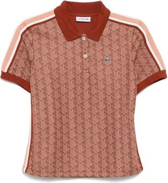 Lacoste Polo con monogramma jacquard - Marrone
