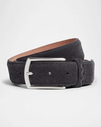 Ermenegildo Zegna Men & apos;s Triple Stitch Leather Belt