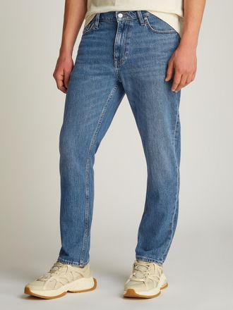 Tommy Jeans Regular-fit-Jeans TOMMY JEANS DAD JEAN RGLR TPRD, Herren, Gr. 30, L&auml;nge 34, blau (medium denim), Denim/Jeans, Obermaterial: 99% Baumwolle, 1% Elasthan