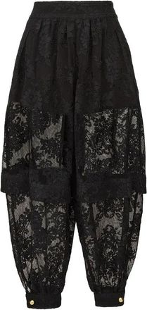 Zimmermann Luna Lace Harem Pant - Dames - Straight fit broeken - Zwart - S - Polyester - Broeken