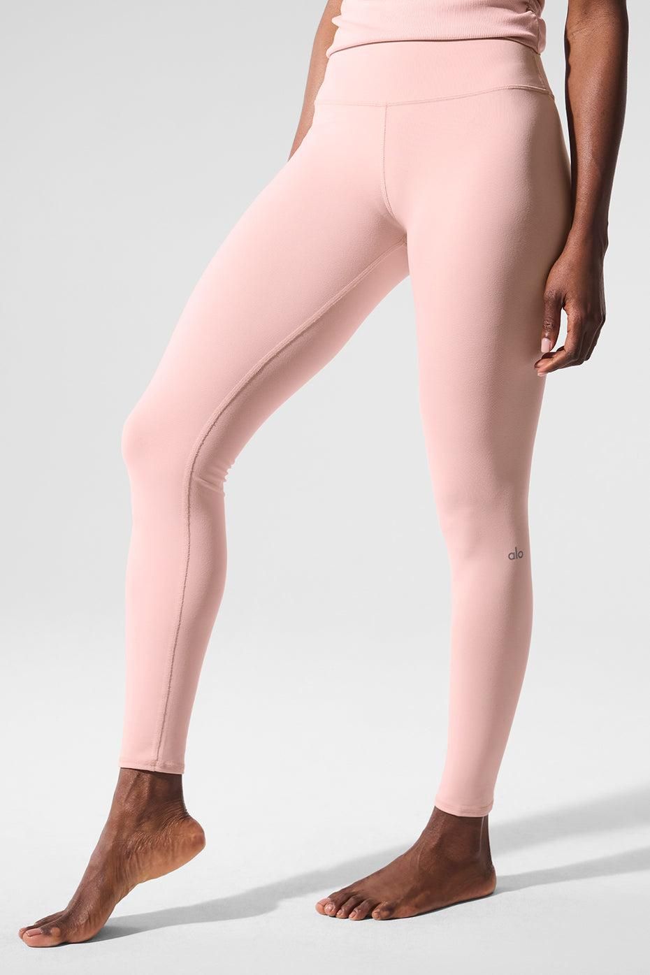 美品 alo yoga ストレッチ クロップド フーディー PINK (M) 7/8 High-Waist Airlift Legging - Sugarplum Pink | Alo Yoga