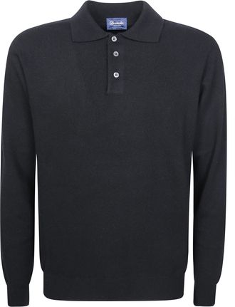 Drumohr Cashmere Three-Button Placket Polo Shirt