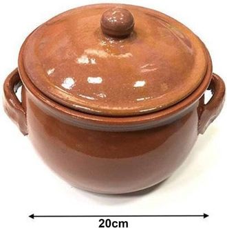 Trade Shop Trade Shop - Terracotta Pan-top Sart&eacute;n Con Asas Y Tapa Para Hornear 20