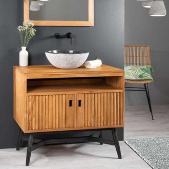 Wanda Collection Wanda Collection - Mueble De Teca Para Cuarto De Ba&ntilde;o Mya 90 Cm