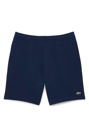 Lacoste Cotton Fleece Sweat Shorts in Navy Blue at Nordstrom, Size 5