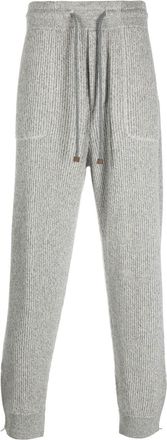 Brunello Cucinelli cashmere ribbed joggers - men - Cashmere - S - Grey