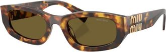 Miu Miu MU B04S Zonnebril - Dames - Zonnebrillen - Bruin - 53 MM - Accessoires