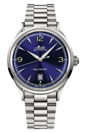 Mido Multifort Powerwind Bracelet Watch, 40mm in Blue at Nordstrom