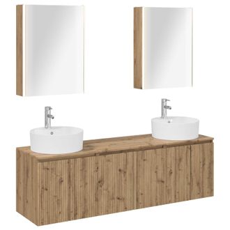 vidaXL Juego De Muebles De Ba&ntilde;o 5 Pcs Roble Artesanal Vidaxl