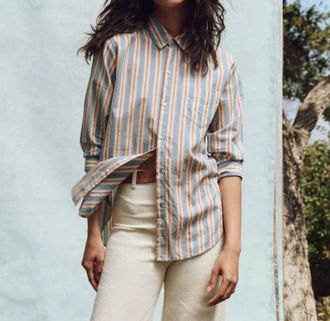 The Great. Post Top In Blue Frontier Stripe