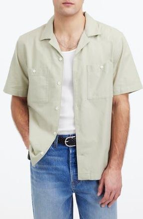 Madewell Twill Camp Shirt in Dusty Celadon at Nordstrom Rack, Size Medium