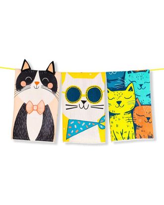 Tiramisu Set Of 3 The Cool Cats Artisan Kitchen Tea Towel Set