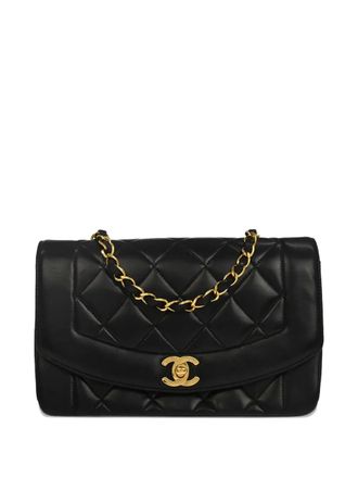 Chanel 1992 small Diana quilted shoulder bag - women - Lambskin - One Size - Black