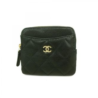 Chanel Black Grained Calfskin Coin Purse/Coin Case (Pre-Owned)