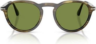 Persol 54mm Phantos Sunglasses in Striped Black /Olive Green at Nordstrom