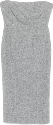 Max Mara Abito midi senza spalline - Grigio