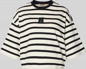 Smith & Soul Cropped T-Shirt mit Motiv-Stitching in Black, Gr&ouml;&szlig;e XXL