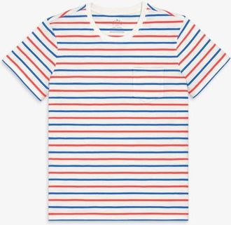 primary Unisex Fit Stripe Easy Tee In Blueberry in Blueberry Strawberry Stripe at Nordstrom, Size Xx-Large